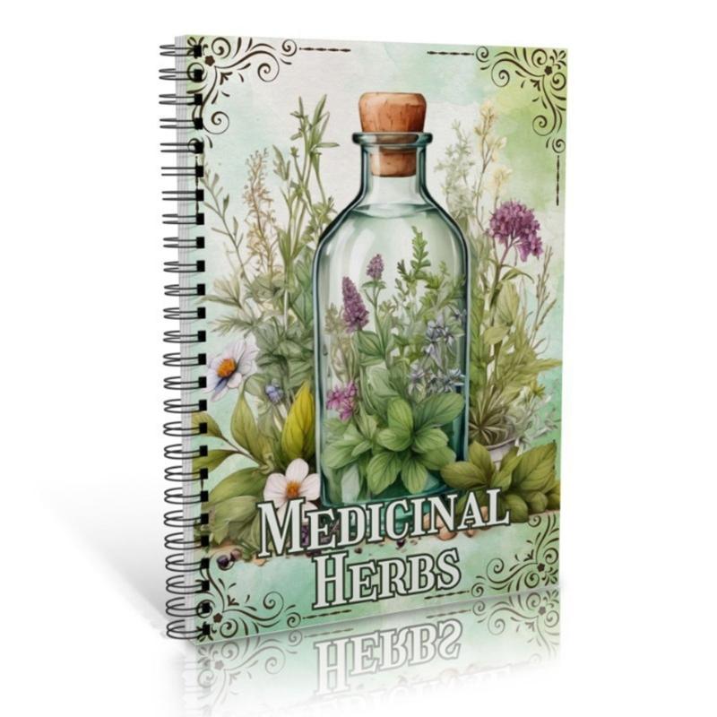 Травяной журнал Блокнот на двойной проволоке Журнал для изучения лекарственных трав Бумажный блокнот Журнал для изучения лекарственных растений