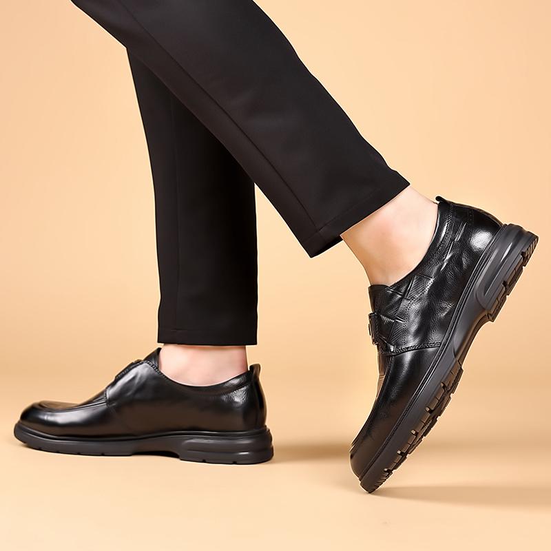 Fashion New Men's Business Casual Shoes Classic Male Slip On Flats Handmade Casual Leather Oxford Shoes Breathable Male Dress Footwear