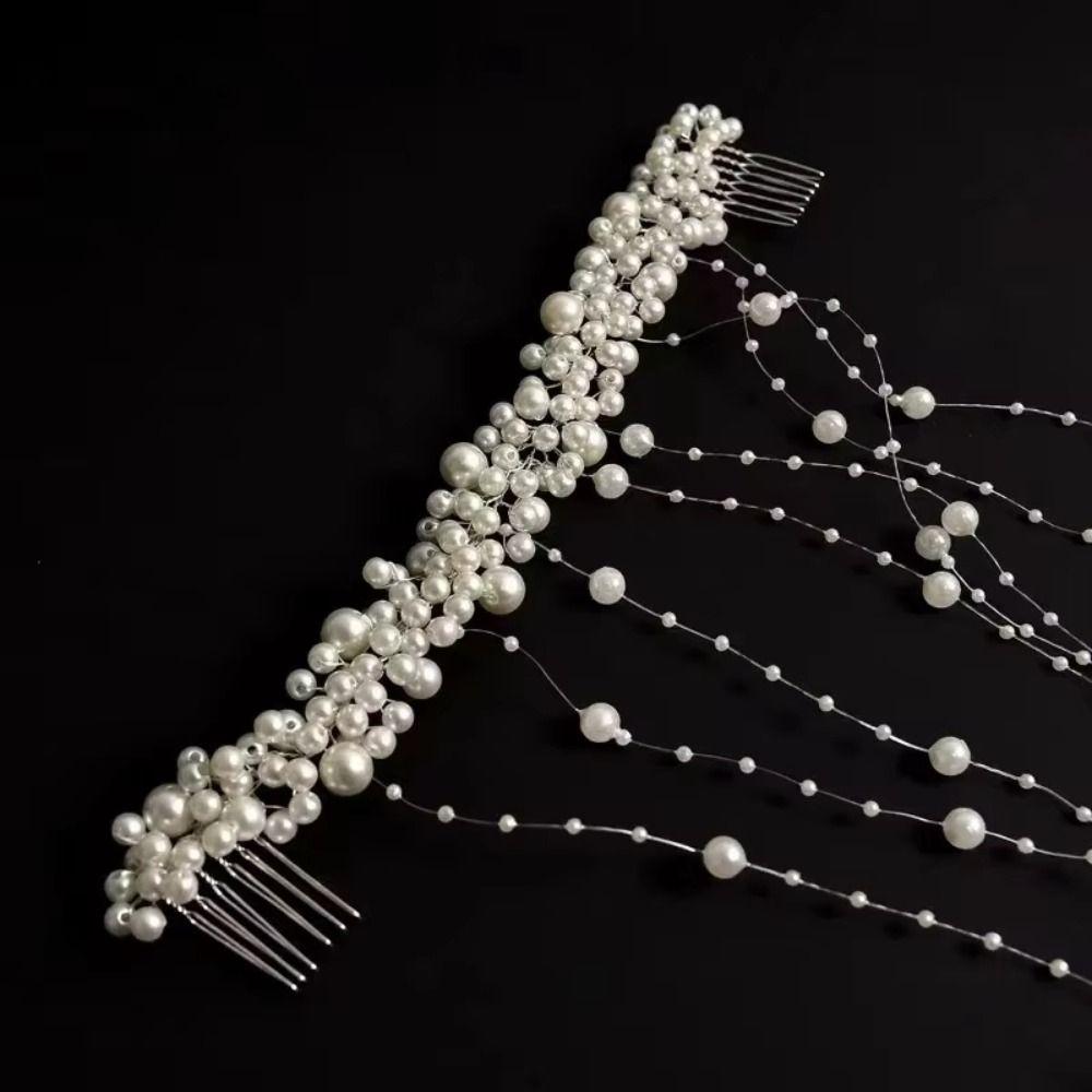 Elegant Bridal Pearl Hair Vine Romantic Pearl Hair Comb  Party Celebration