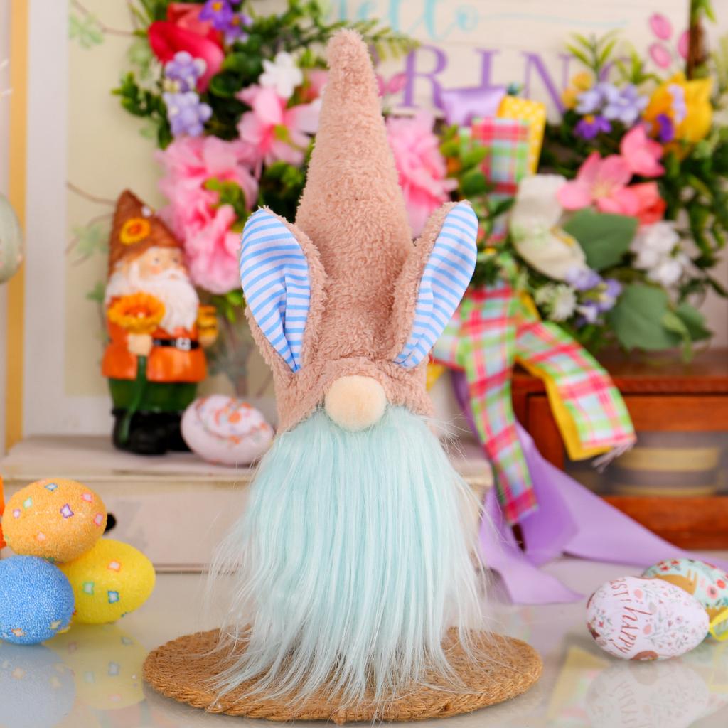 Easter Dwarf Doll Ornament Rabbit Ears Elf Faceless Old Man Window Table Decorations