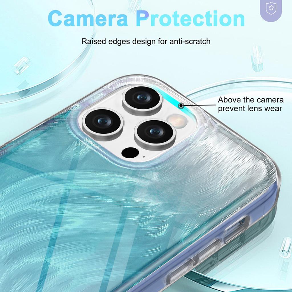 For iPhone 12/12 Pro Gradient Case PC+TPU Phone Cover with PET Screen Protector