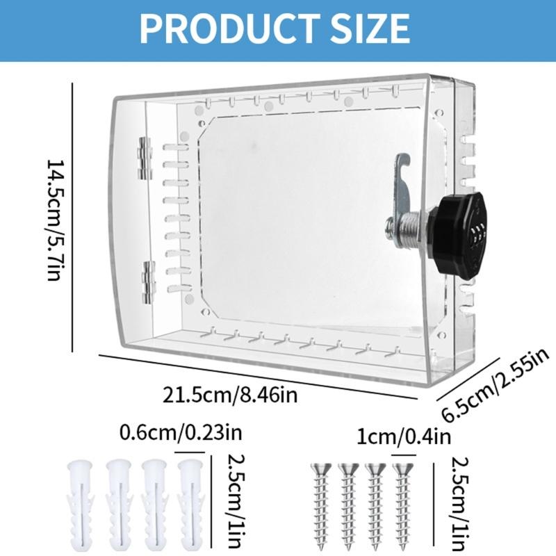Heavy PC Material Thermostat Lock Box Clear Cover Passwords Protections for Home Office and Public Use