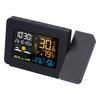 Multifunctional Weather Clock Projected Color Screen Black Portable Humidity Thermometer