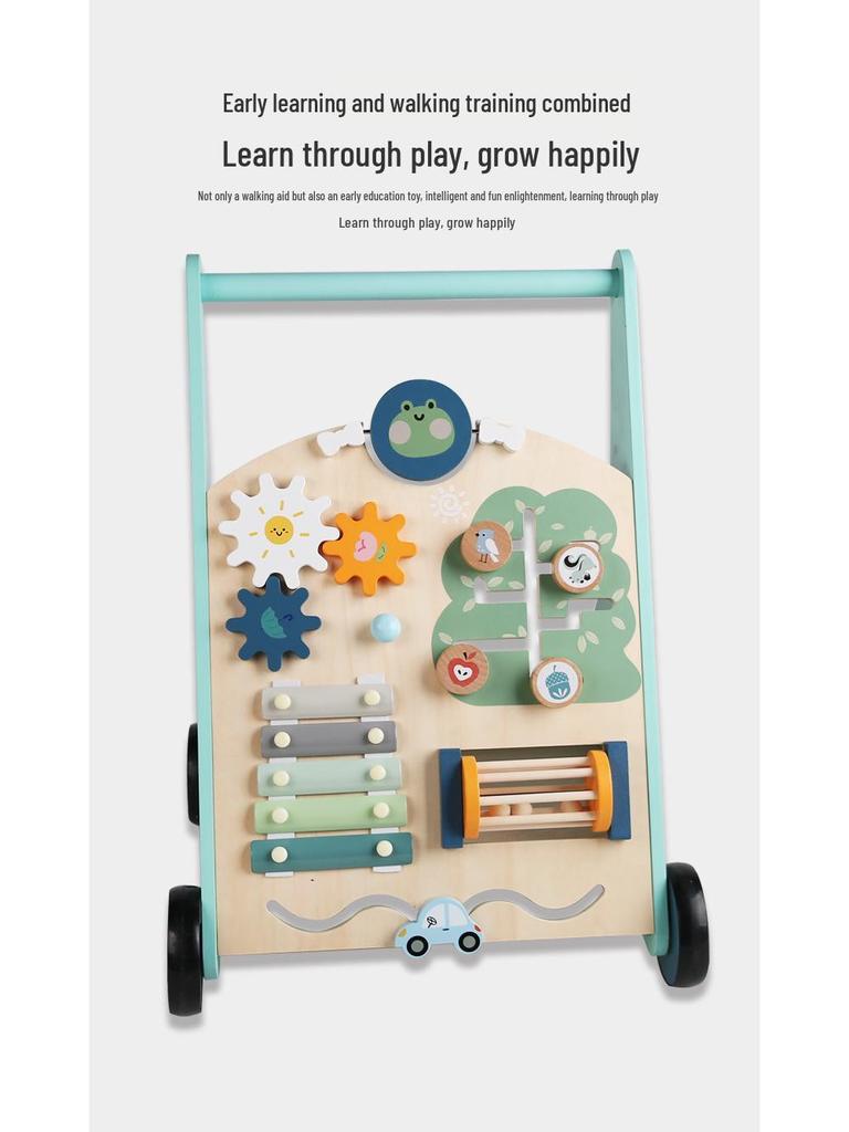 Children's Multifunctional Anti-Rollover Stroller Walker with Educational Toys