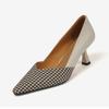Модные женские туфли-лодочки с острым носком в клетку на шпильке Элегантные женские туфли на каблуках Дизайнерская обувь Женская обувь для вечеринок Женские роскошные туфли-лодочки 2024