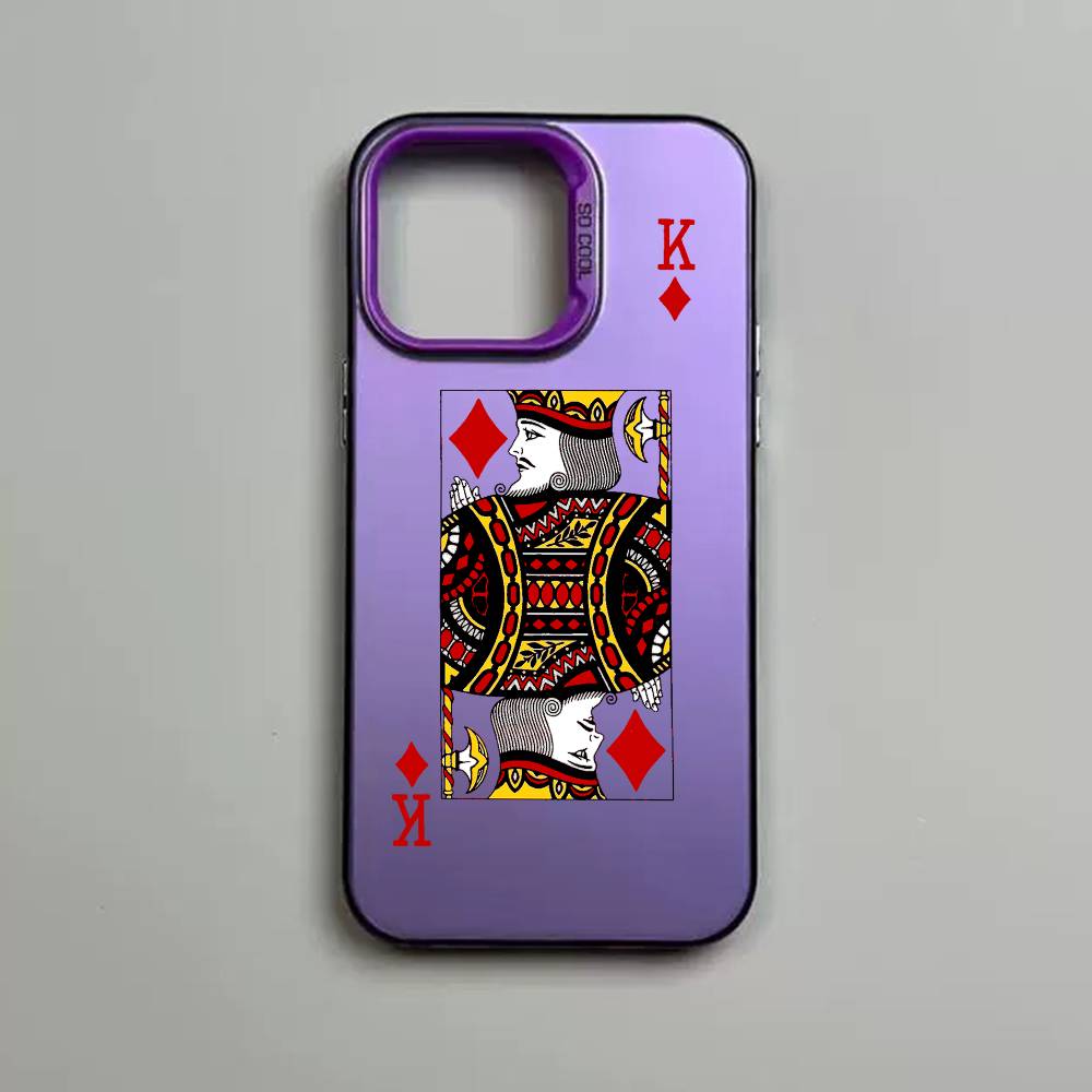 Модный Чехол для Телефона с Изображением Игральных Карт K Для IPhone 17 15 11 12 13 14 Pro Max 16E 17E 16 Air Plus Матовый Ударопрочный Чехол
