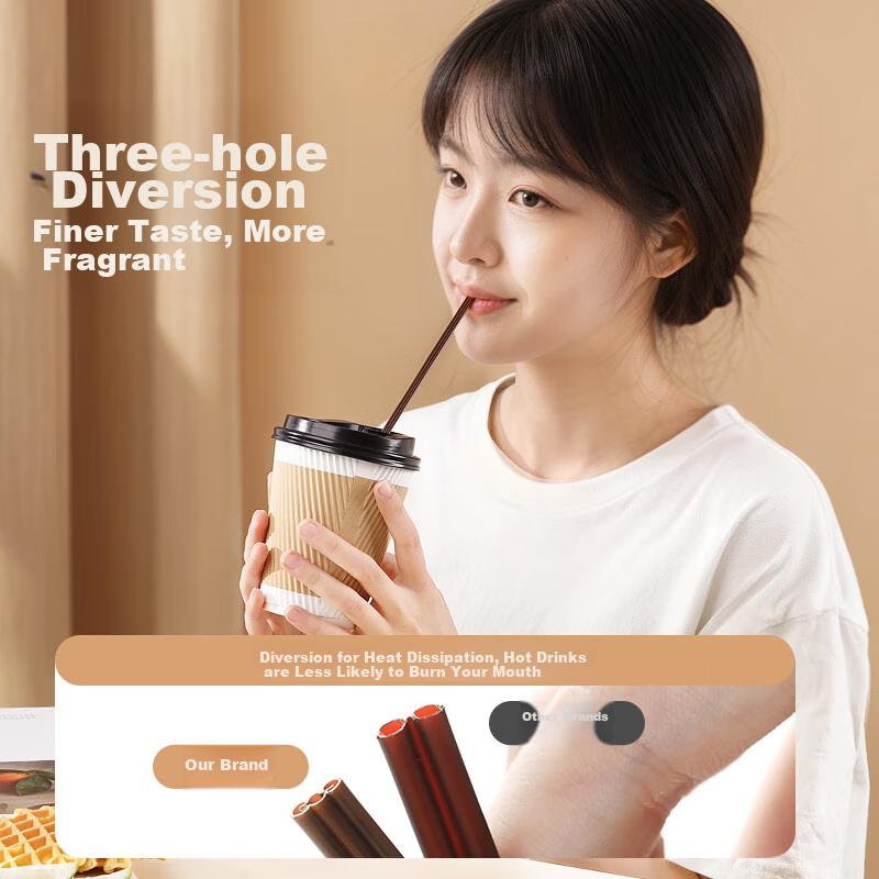 MARYYA Disposable Coffee Stirrers, 150 Individually Wrapped, Food-Grade Milk Tea Straws