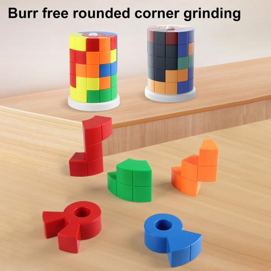 1 набор детских строительных блоков «Башня» с 40 карточками с заданиями, сделай сам, цилиндрическая башня, игра для укладки, для малышей, мальчиков и девочек, развивающая игрушка-головоломка из блоков