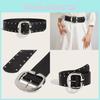 Style Rivet Leather Belt With Metal Buckle For Street Fashion And Casual Wear