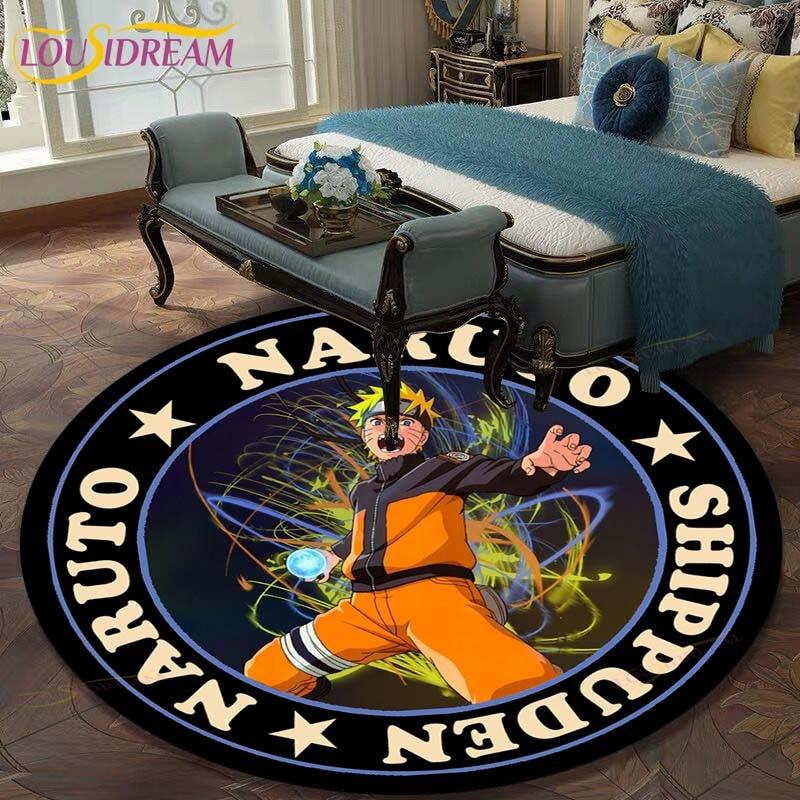 Круглый ковер с рисунком Наруто для гостиной, детский коврик, напольный коврик, коврик для ванной, ковер для спальни, коврик для детской комнаты