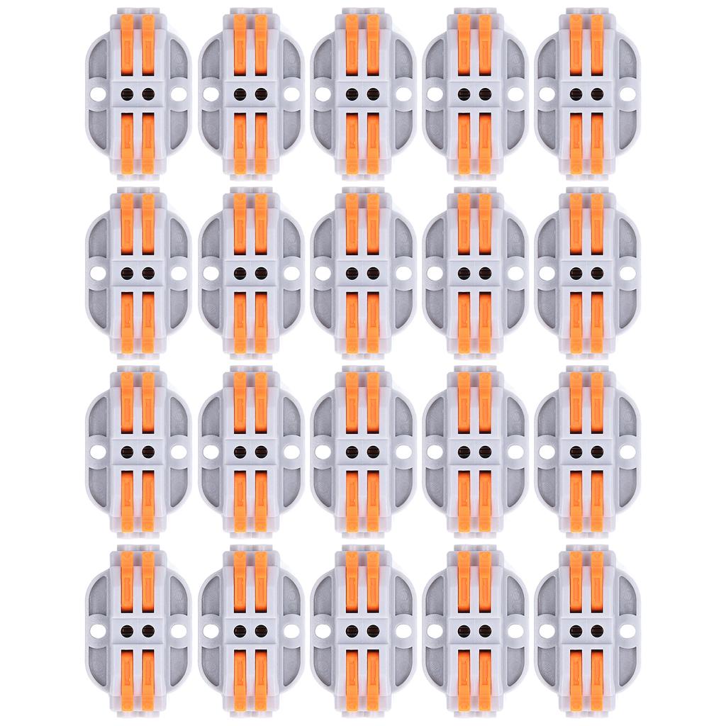 20Pcs Lever Nut Wire Connectors Quick Compact Splice Conductors Push In Terminal Block 223‑2P