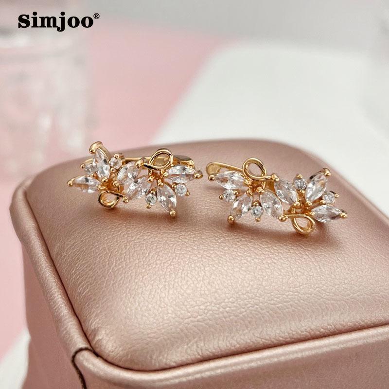 SIMJOO Стильные серьги с цирконом, полые серьги простого дизайна для женщин