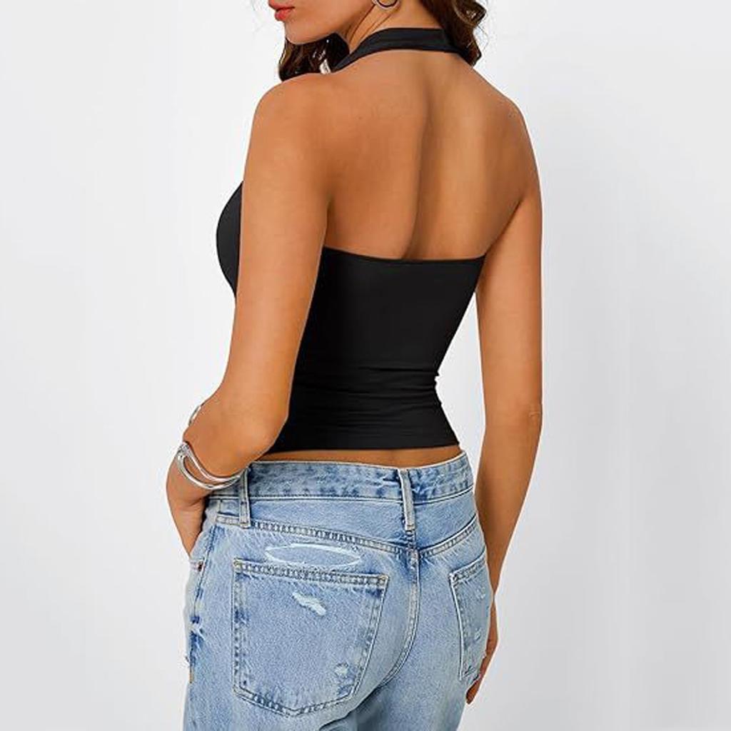 Женская мода Тонкий топ без рукавов