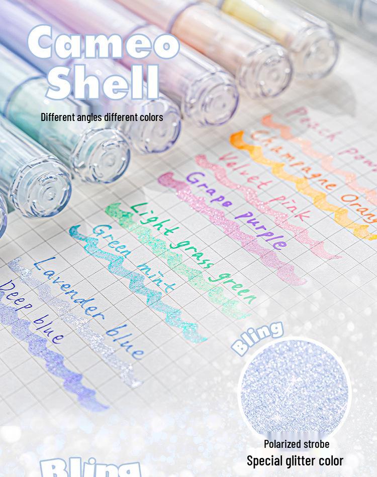 Ручка-хайлайтер RosyPosy Bling Heart Fluorescent для ведения дневника