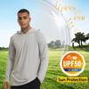 UPF 50+ Men's Long Sleeve T-Shirts Hoodies Sun/UV Protection Outdoor Hiking T-Shirt Sunscreen Shirts Tops Male Hoodie