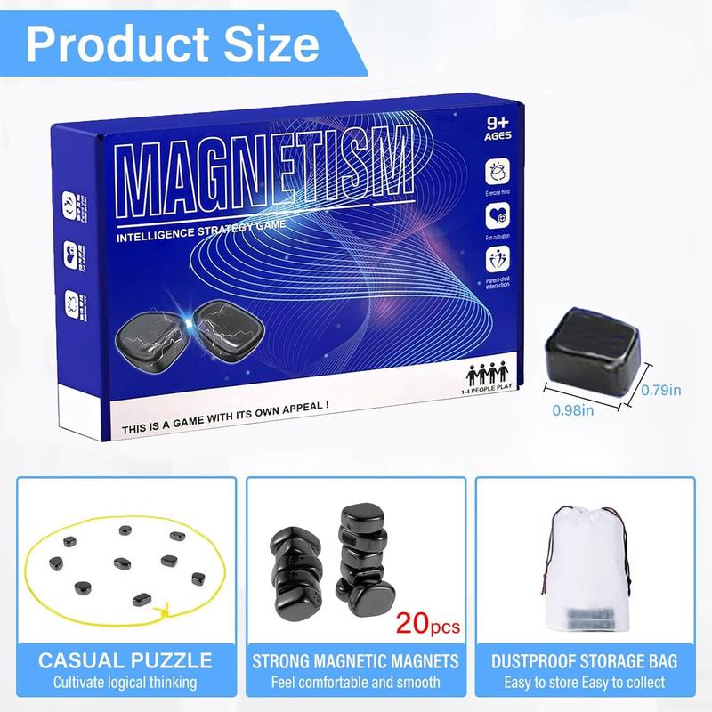 2024 Новая забавная магнитная шахматная игра, настольные игры для двух игроков с 20 камнями и нитью, семейные игры, игра для вечеринок, игра Kollide для детей и
