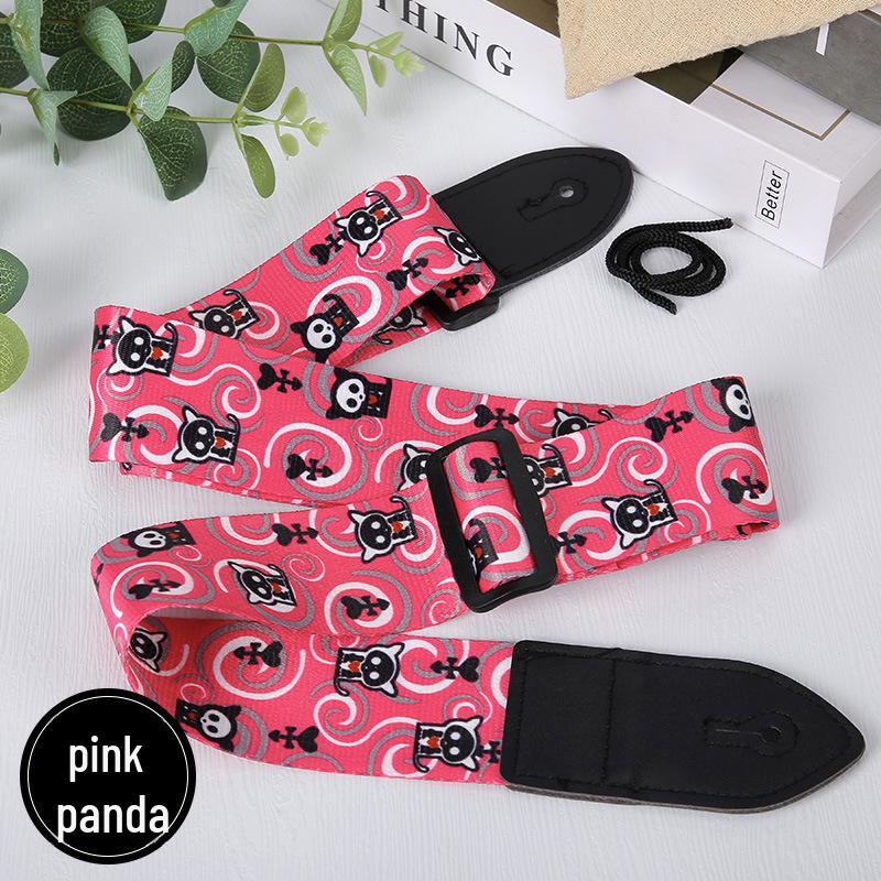 Ethnic Style Widened Wooden Guitar Shoulder Straps - Electric Guitar Polyester Printed Straps