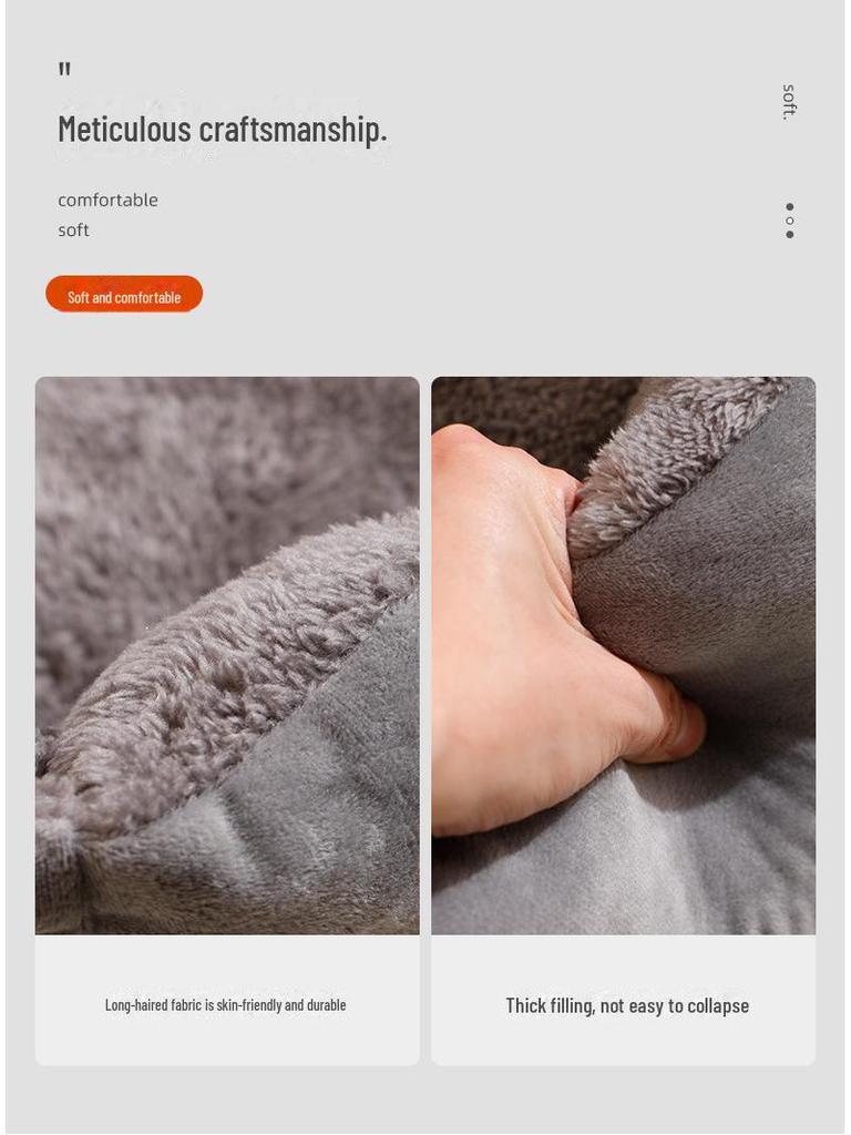 Winter Warm Pet Nest Cozy Square Bed for Small & Medium Dogs - All-Season, Thick, Cold-Proof Mat.