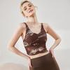 Customized Women's Summer Yoga Cami: Printed Fitness Crop Top with Shockproof Gathered Design.