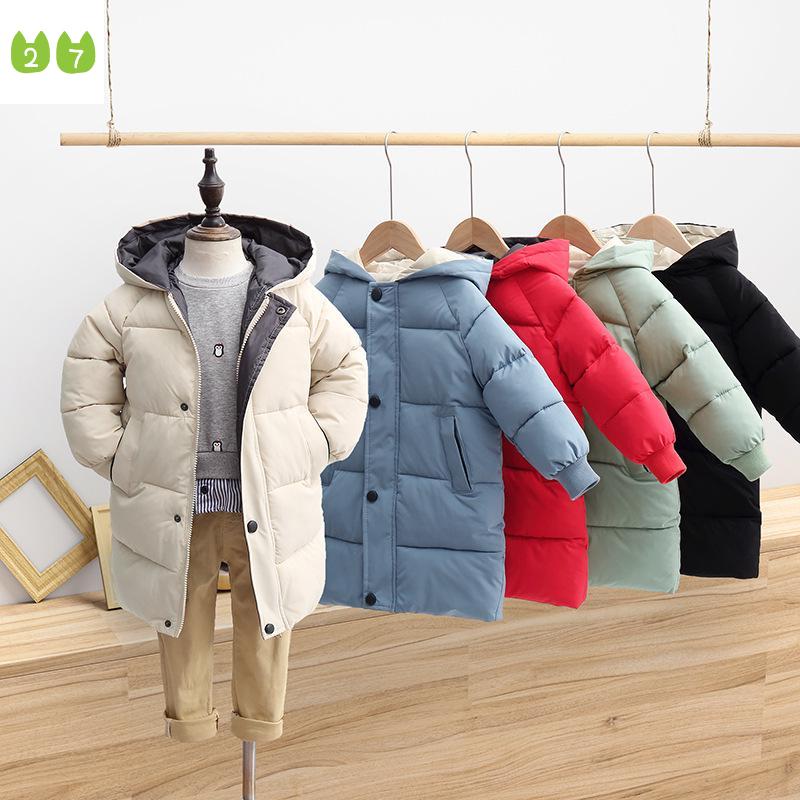 Fashion Children's Down Jacket Winter Solid Color Coat Baby Cotton Padded Coat
