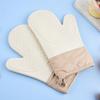 2Pcs Silicone Oven Mitts High Temperature Kitchen Gloves Non-Slip Silicone Lined Oven Gloves Machine Washable Kitchen Gloves for Baking Grilling