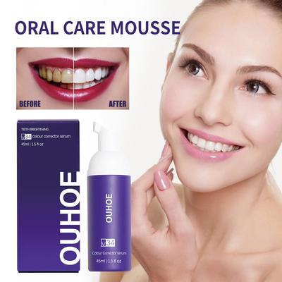 OUHOE Очищающий мусс для зубов против кариеса, очищающий от зубного камня, свежее дыхание, осветляющая и отбеливающая зубная паста