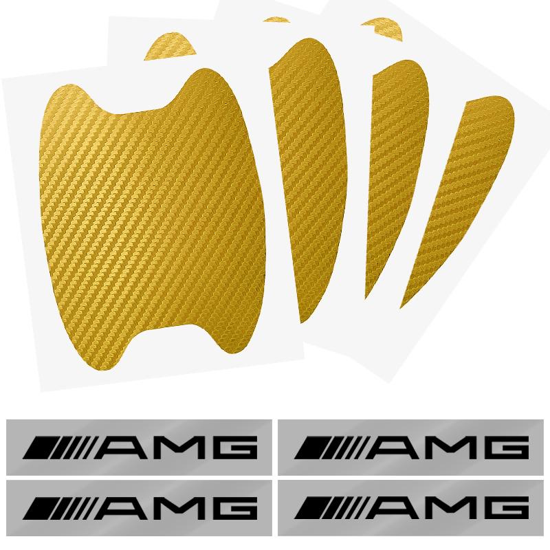 Наклейка на дверь автомобиля Углеродное волокно Царапины Защитная пленка для ручки автомобиля Для Mercedes Benz AMG GLE GLS GLC CLA GLB ML C500 C200 C300 W204 W206 W212 W203