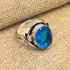 London Blue Topaz Gemstone Handmade 925 Sterling Silver Jewelry Ring For Gift