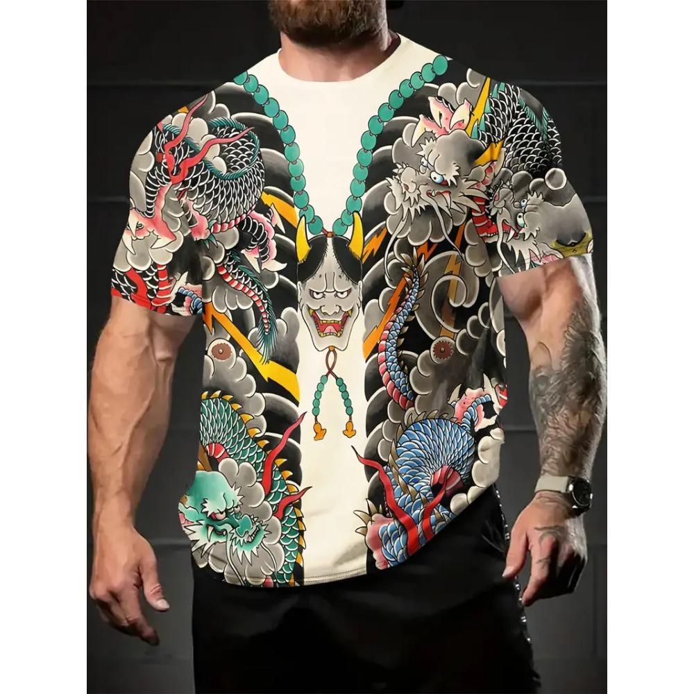 Футболка Самурай Харадзюку для мужчин 2025 Новая мода Повседневная мужская футболка с коротким рукавом Летняя Аниме Японская 3D-печать Y2k Топы