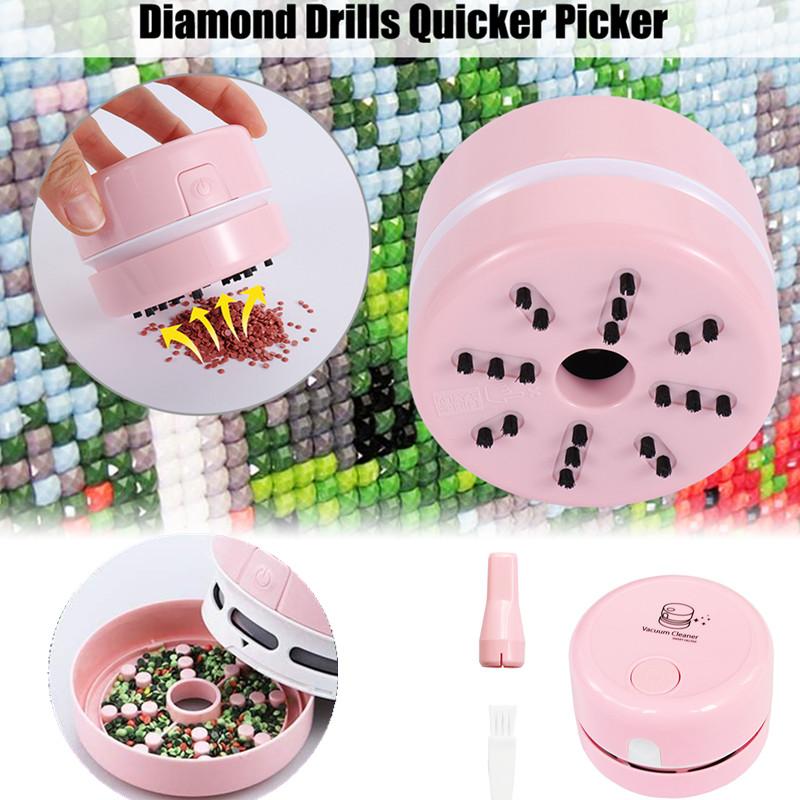 Мини настольный пылесос, сборщик бисера для алмазной живописи, рассыпанные бриллианты, резиновый очиститель, очиститель клавиатуры