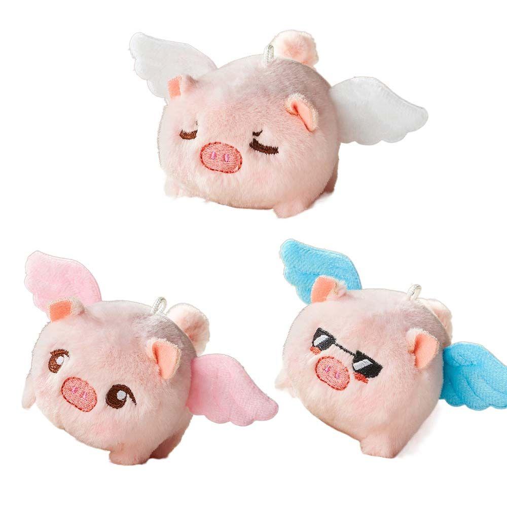 Backpack Accessory Key Pendant Angel Big Toy Cartoon Plush Doll Flying Pig Toy Plush Key chain