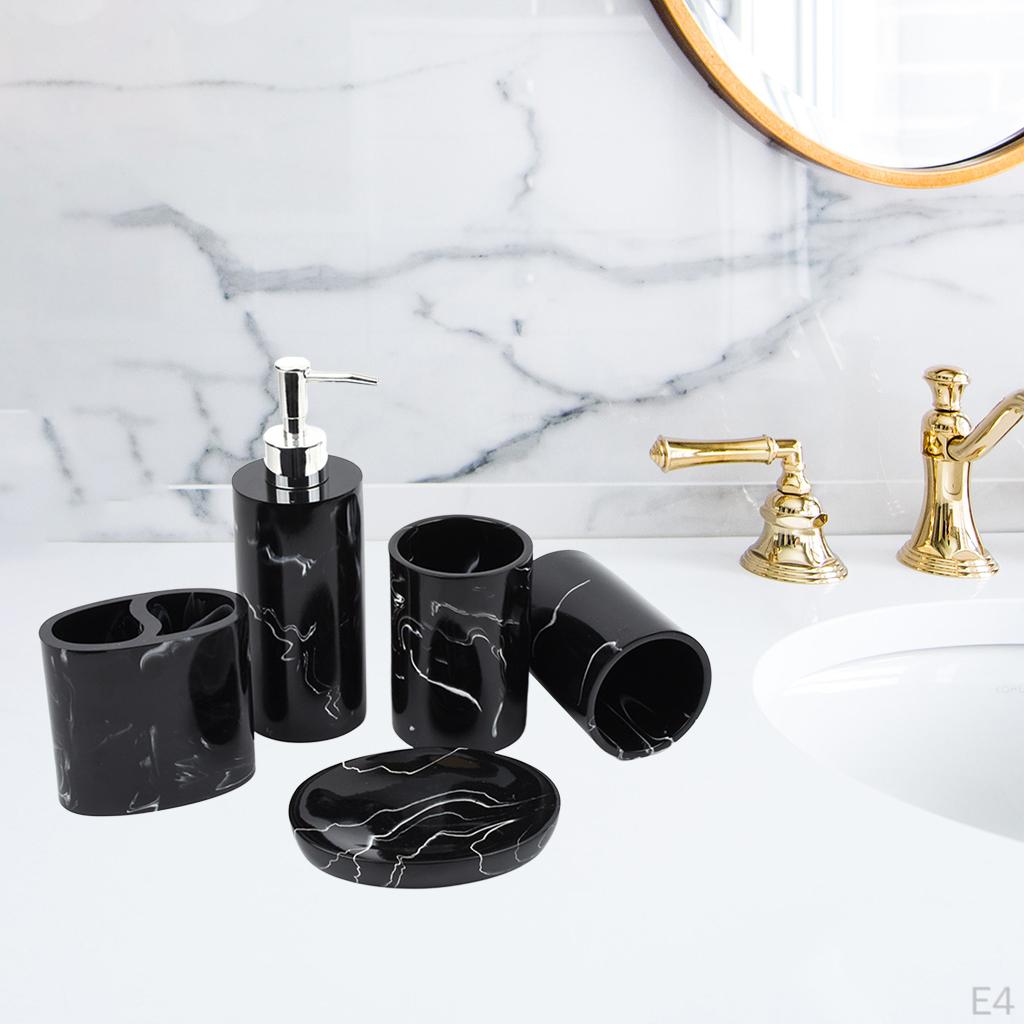 Набор аксессуаров для ванной комнаты 5 предметов Держатель для зубных щеток Дозатор