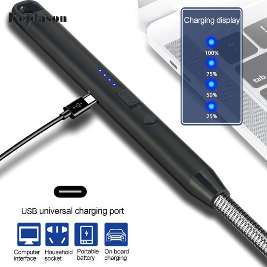 Прочный безмасляный USB-зажигатель с вращением на 360 градусов, газовая плита, угольная свеча, плазменная дуга для приготовления пищи