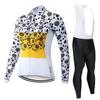 Riding Bicycle Jerseys Cycling Clothing Set Women Long Sleeve White Bib Pants Bicycle Clothes Suit