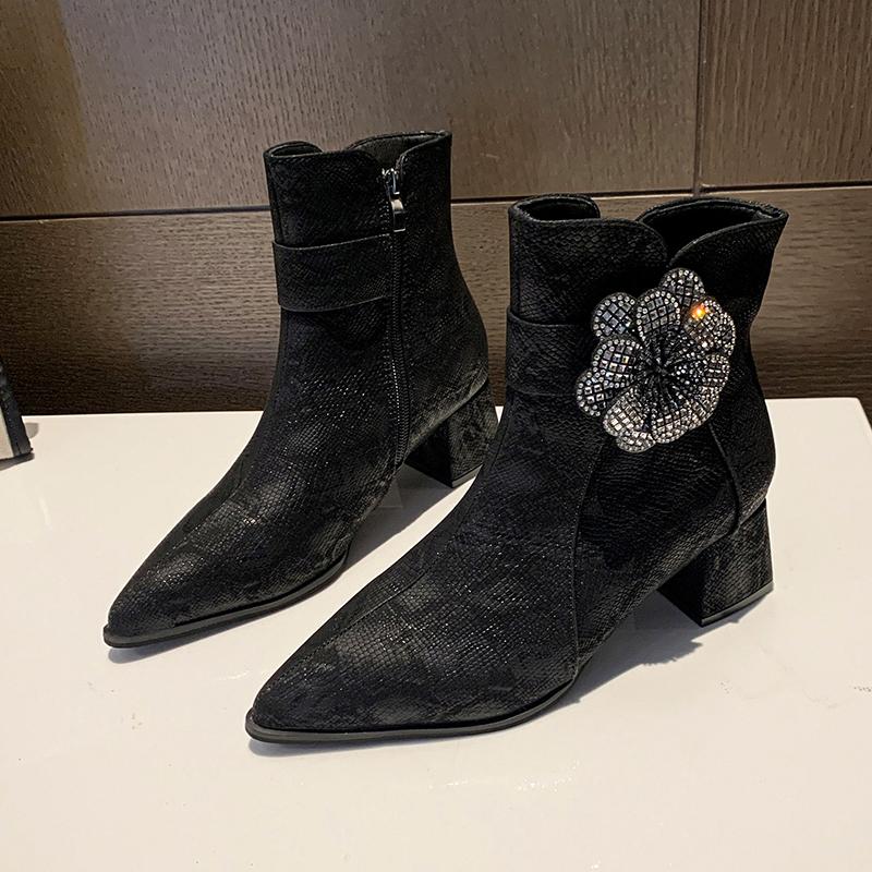 Женские туфли с цветочным принтом и острым носком на высоком каблуке, ботильоны 2025 года, трендовые сексуальные роскошные туфли-лодочки на молнии для выпускного вечера, новые туфли-лодочки Chelsea Mujer
