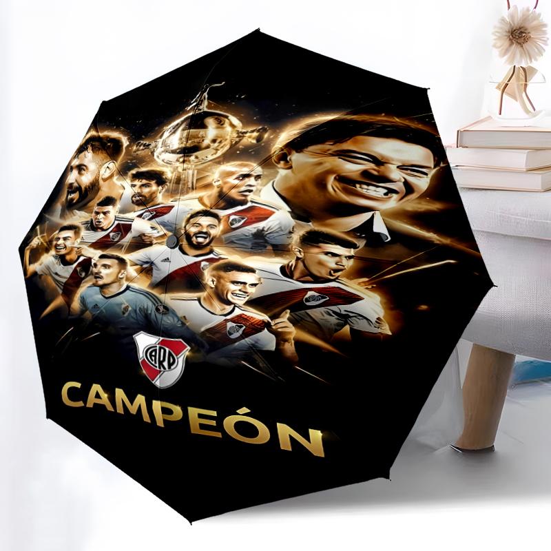 Printed Club Atlético River Plate Printed Folding Umbrella,Outdoor,Leisure,And Travel Umbrella,Durable Umbrella Fabric,Birthday And Holiday Gift
