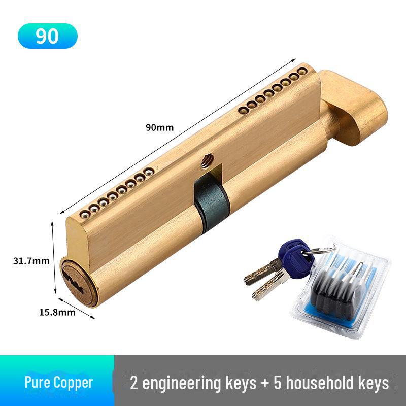 Компактный 70-миллиметровый сердечник замка из чистой меди для внутренних дверей спальни/ванной комнаты - Аксессуары для бытовой техники