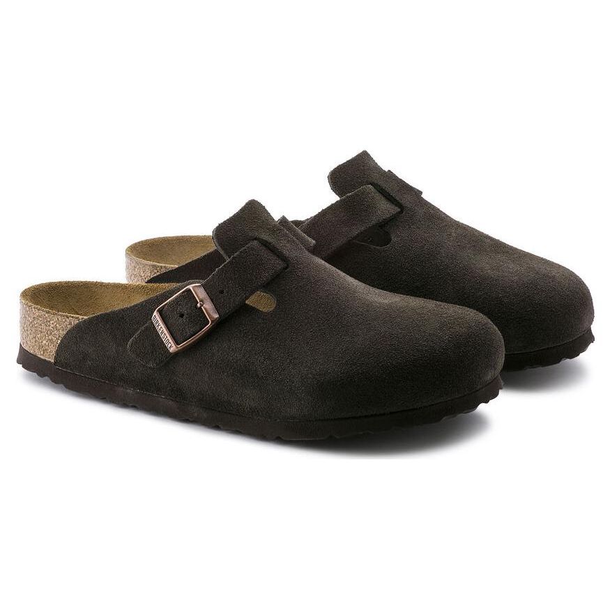 Birkenstock Бостон Сандалии замшевые мокка с мягкой стелькой унисекс Коричневые 0660463