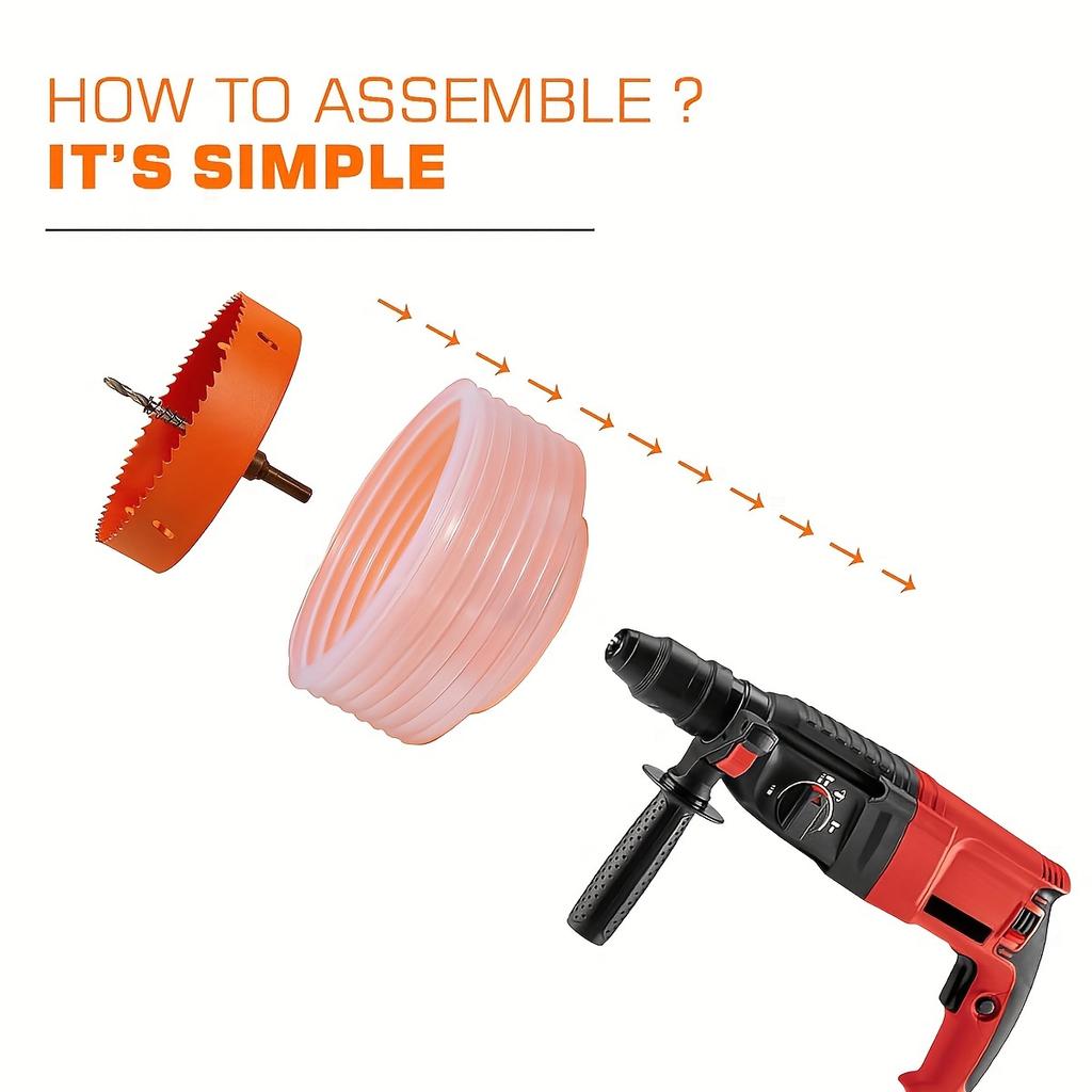 6-дюймовая пылесборная чаша для кольцевой пилы для встраиваемого освещения, 6-дюймовый пылесборник для кольцевой пилы с биметаллическим резаком для дерева, металла, гипсокартона