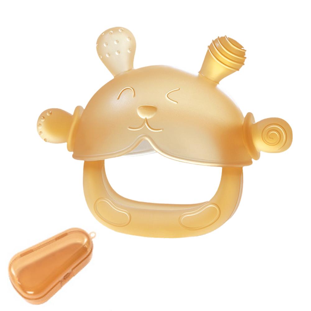 Детский прорезыватель для зубов кролик жидкий силикон жевательная игрушка еда успокаивающая кипяченая безопасная пустышка Fo F1A5