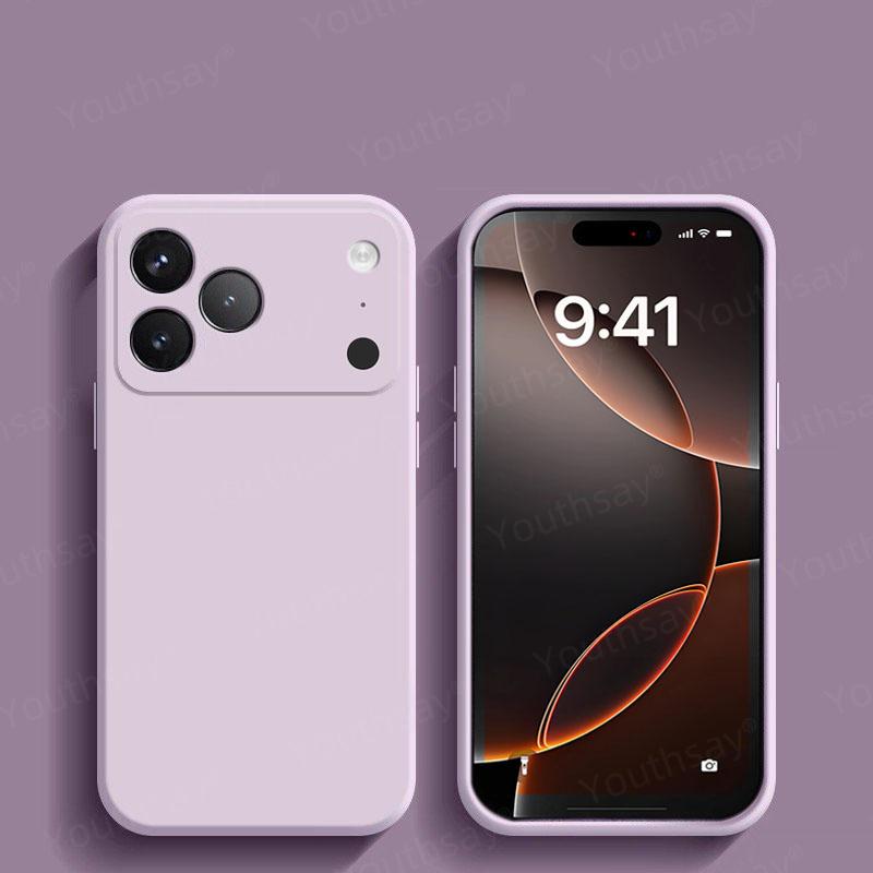Роскошный чехол для iPhone 17 Pro Чехол iPhone 17 16 15 Pro Max Funda Coque Жидкий силикон Защита камеры Мягкий ТПУ Бампер для телефона