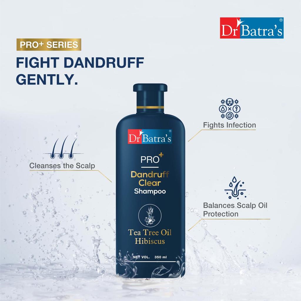 Dr Batra's PRO+ Dandruff Clear Shampoo 350ml x Pack of 2 Anti Itchy Scalp Nourishing Hair Care