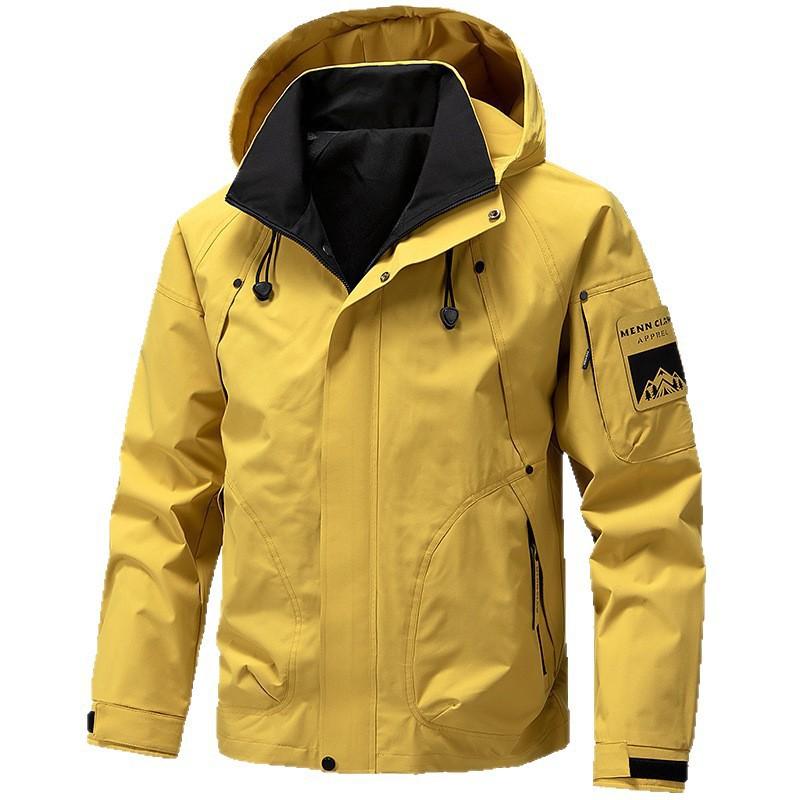 Mens Hooded Windproof Waterproof Outdoor Jacket 2026 Casual Workwear Style