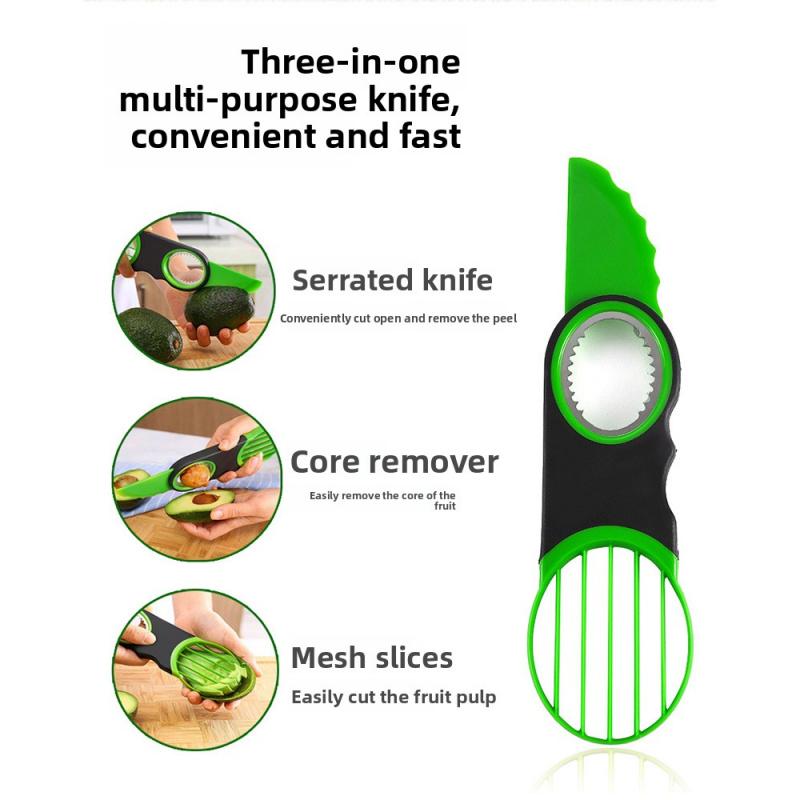 Multi functional fruit slicer, kiwi, avocado slicer, kernel remover, avocado cutter, three in one avocado knife