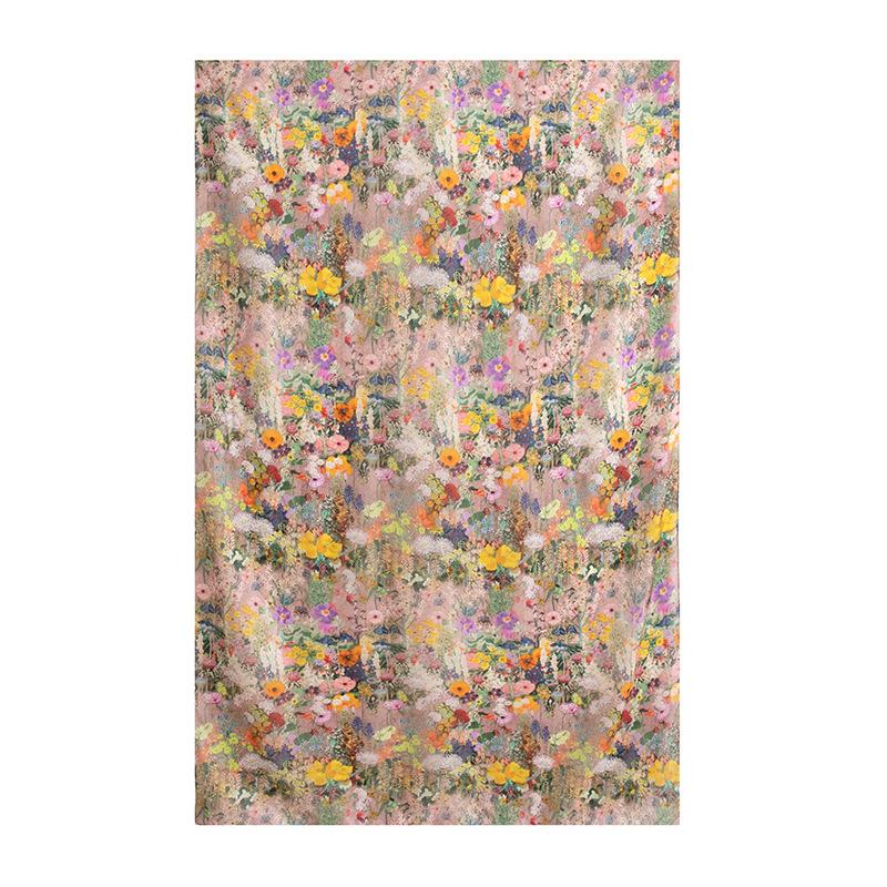 Spring  100% Mulberry Silk Scarf Women's Thin Shawl Silk Oil Painting Retro Plain Crepe Satin Premium Long Scarf