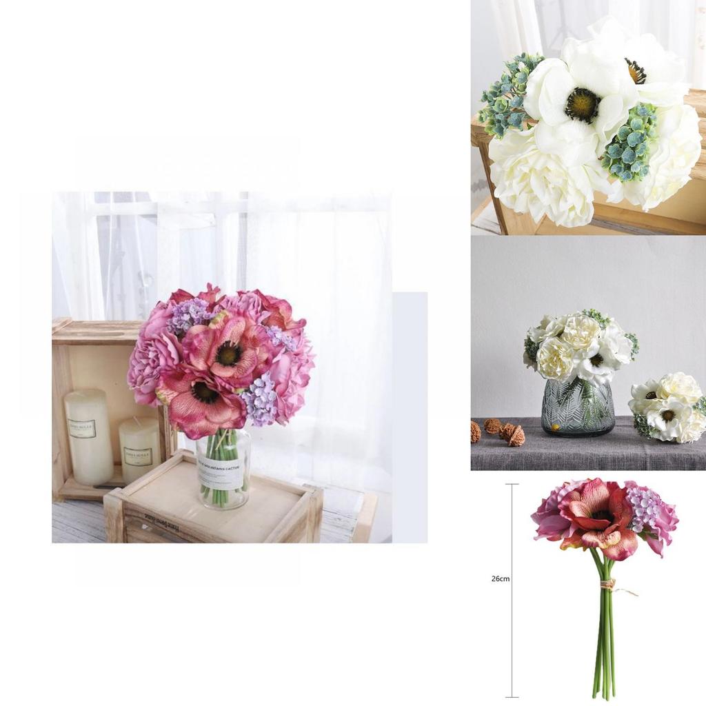 Пышный букет мак пион гипсофила симуляция цветка идеально подходит для домашнего декора и реквизит для фотосъемки