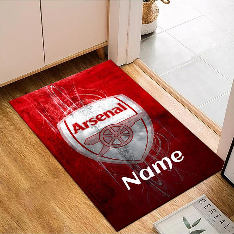 Custom Name Arse-nal Football Crest Rug Game Carpet, Floor Mat for Bedroom Living Room Entryway Rug, Home Decor Idea Gift for Christmas birthday