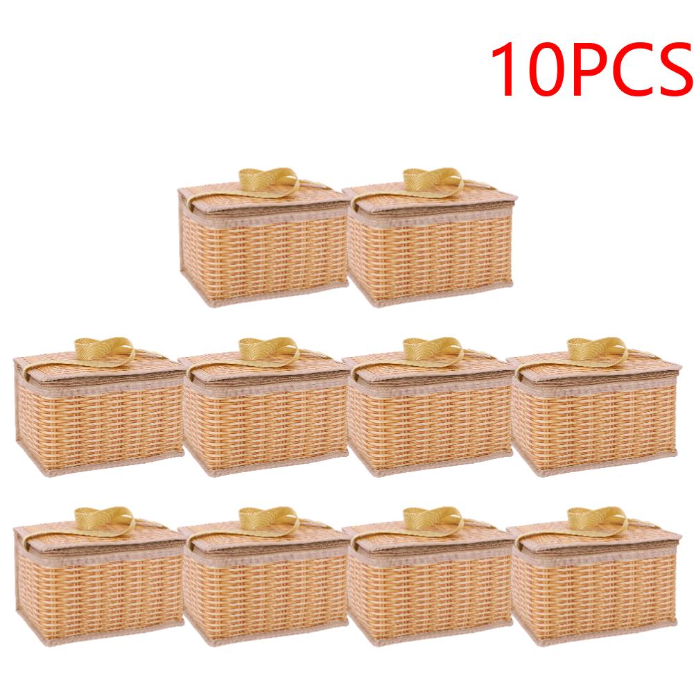 2-10 шт. Плетеная ротанговая сумка для пикника на открытом воздухе, водонепроницаемая, с посудой, корзины для пикника для кемпинга