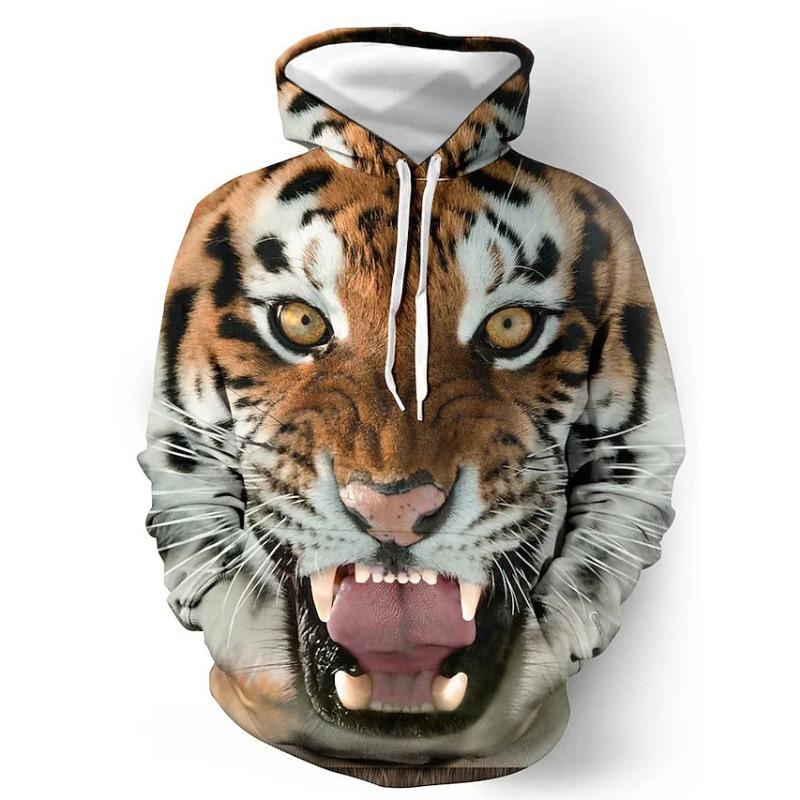 Винтажное мужское худи Tiger с 3D-принтом, модные топы с графикой животных, мужские футболки оверсайз в стиле стритвир с длинным рукавом