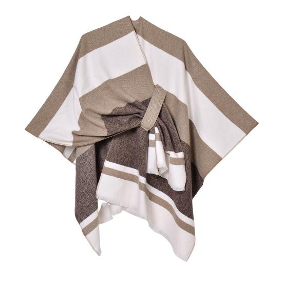 Шаль шарф с цветным полосатым принтом имитация кашемира накидка вечерняя одежда свадьба теплый зимний шарф